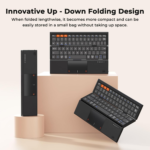 Clound Ants Foldable Bluetooth Keyboard with Touchpad, Tri-Folding Compact Box Portable Keyboard, Rechargeable Wireless Travel Keyboards with Trackpad for iPad Smartphone Laptop PC Windows iOS Mac Android