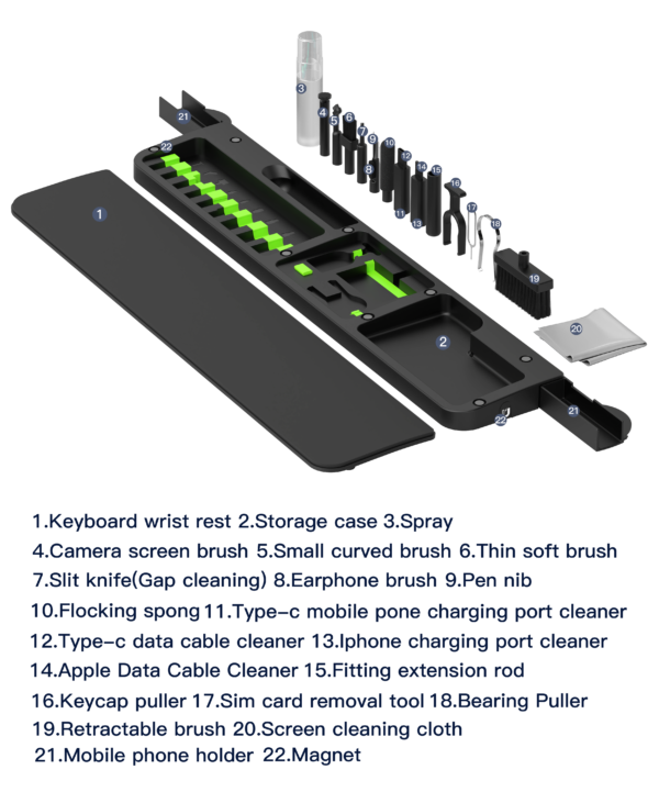 Cleaning Kit +Keyboard holder