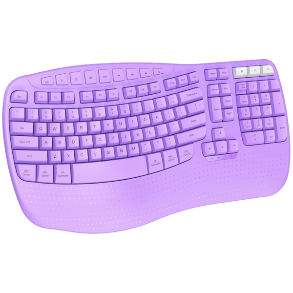Purple Wireless Dual-mode Ergonomic Keyboard