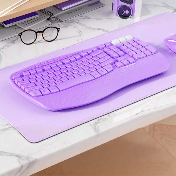 Purple Wireless Dual-mode Ergonomic Keyboard