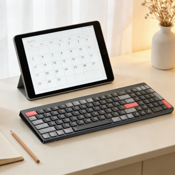 Slim 105-Key Wireless Backlit Keyboard 2.4G+BT5.0 Dual Mode