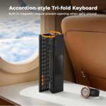 Clound Ants Foldable Bluetooth Keyboard with Touchpad, Tri-Folding Compact Box Portable Keyboard, Rechargeable Wireless Travel Keyboards with Trackpad for iPad Smartphone Laptop PC Windows iOS Mac Android