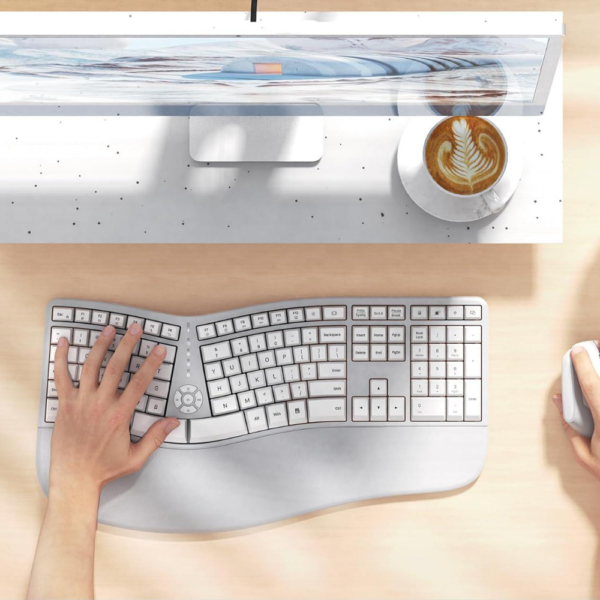 Purple Wireless Dual-mode Ergonomic Keyboard