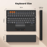 Clound Ants Foldable Bluetooth Keyboard with Touchpad, Tri-Folding Compact Box Portable Keyboard, Rechargeable Wireless Travel Keyboards with Trackpad for iPad Smartphone Laptop PC Windows iOS Mac Android