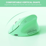 clound ants Ergonomic Keyboard and Mouse, Ergo Wireless Keyboard with Vertical Mouse, Split Curved Keyboard with Wrist Rest, Full Size Natural Typing, Windows/Mac/Computer/Laptop, Green