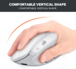 Clound Ants Ergonomic Keyboard and Mouse, Wireless Keyboard with Vertical Mouse, Split Curved Keyboard with Wrist Rest, Natural Typing Rechargeable Full Size, Windows/Mac/Computer/Laptop, Gray