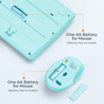 Clound ants Wireless Keyboard and Mouse, Full-Sized Cordless Keyboard with Wrist Rest, 3 DPI Adjustable Mouse, 2.4GHz USB-A Receiver, Computer Keyboard for PC/Computer/Laptop/Windows/Mac, Blue