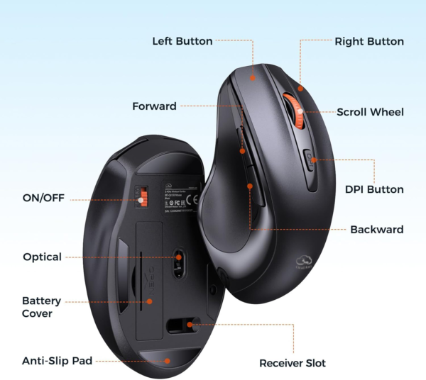 Clound Ants New Wireless Keyboard and Mouse, Computer Keyboard Mouse Combo, 3 DPI Adjustable Mouse Full-Sized Cordless Keyboard, for PC/Computer/Laptop/Windows/Mac, Black New 2025
