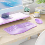 clound ants Ergonomic Wireless Keyboard and Mouse, Curved Keyboard with Vertical Mouse, Split Ergo Keyboard with Wrist Rest, Natural Typing Rechargeable Full...