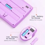 Clound Ants Wireless Keyboard and Mouse, Full-Sized Cordless Keyboard with Wrist Rest and 3 DPI Adjustable Mouse, 2.4G Wireless, Purple, for PC/Computer/Laptop/Windows/Mac