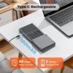 Clound Ants Foldable Bluetooth Keyboard with Touchpad, 3 Devices Portable Wireless Keyboard with Numeric Keypad, Full Size Rechargeable Business Travel for iPad Mobile Phone Laptop PC iOS Android Windows Mac