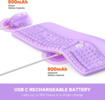 clound ants Ergonomic Wireless Keyboard and Mouse, Curved Keyboard with Vertical Mouse, Split Ergo Keyboard with Wrist Rest, Natural Typing Rechargeable Full...