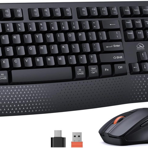 Clound Ants New Wireless Keyboard and Mouse, Computer Keyboard Mouse Combo, 3 DPI Adjustable Mouse Full-Sized Cordless Keyboard, for PC/Computer/Laptop/Windows/Mac, Black New 2025