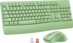 Clound Ants  Wireless Keyboard and Mouse, Full-Sized Cordless Keyboard with Wrist Rest and 3 DPI Adjustable Mouse, 2.4G Wireless, Compatible with PC/Computer/Laptop/Windows/Mac, Green