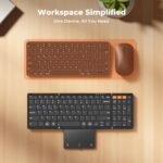 Clound Ants Foldable Bluetooth Keyboard with Touchpad, 3 Devices Portable Wireless Keyboard with Numeric Keypad, Full Size Rechargeable Business Travel for iPad Mobile Phone Laptop PC iOS Android Windows Mac