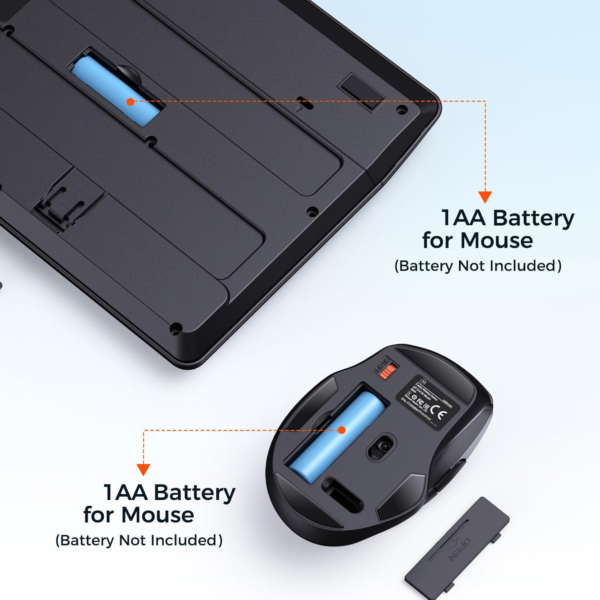 Clound Ants New Wireless Keyboard and Mouse, Computer Keyboard Mouse Combo, 3 DPI Adjustable Mouse Full-Sized Cordless Keyboard, for PC/Computer/Laptop/Windows/Mac, Black New 2025