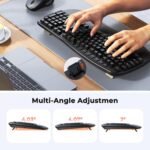Clound Ants Ergonomic Keyboard and Mouse Wireless Combo, Wave Keys Natural Typing, 2.4G USB Receiver Wireless Keyboard with Wrist Rest, 4 Adjustable DPI Optical Mouse, Computer/Laptop/Windows/Mac, Black