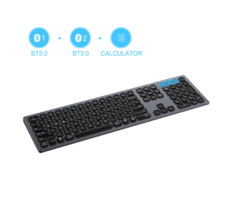MD-M9803 Triple-Channel Bluetooth Aluminum Alloy Keyboard with Numeric Keypad & Type‑C Charging Port