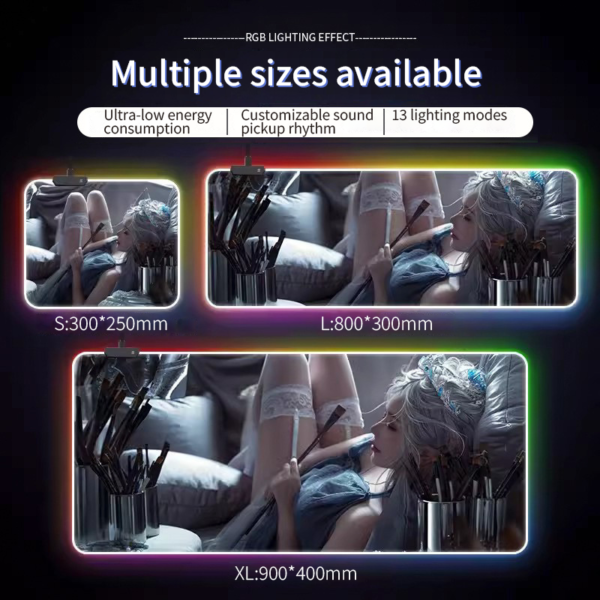 RGB illuminated gaming mouse pad