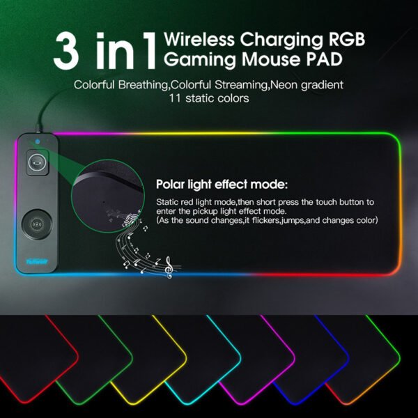Desk Pad Wireless Charging Lighted Mouse Pad
