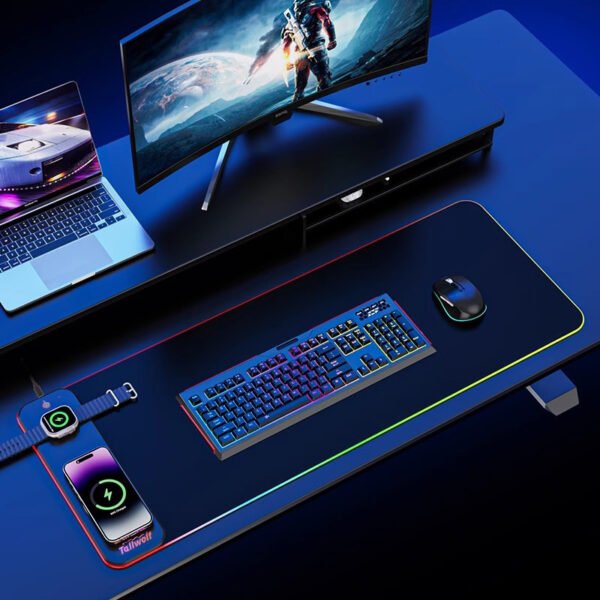 Desk Pad Wireless Charging Lighted Mouse Pad