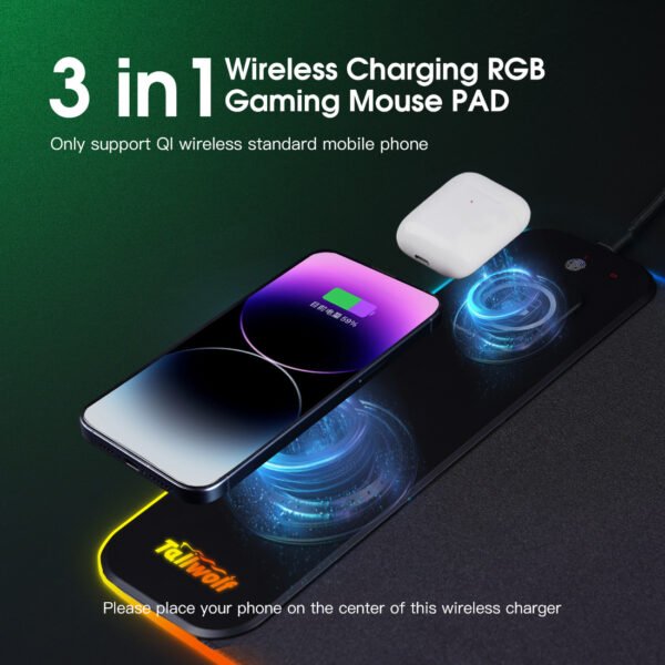 Desk Pad Wireless Charging Lighted Mouse Pad