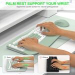 Wireless Keyboard and Mouse Combo, 2.4G Full Size Wave Keys Ergonomic Keyboard with Wrist Rest Natural Typing, 3 DPI Adjustable Ergonomic Mouse for Computer/Laptop/Windows/Mac (Avocado Green-A)