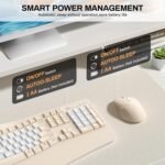 Ergonomic Wireless Keyboard and Mouse Combo, Wave Keys Keyboard with Wrist Rest, Natural Typing, 3 DPI Adjustable Ergonomic Silent Mouse for Computer/Laptop/Windows/Mac (Latte-B)
