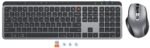 cloud ants New Wireless Bluetooth Keyboard & Mouse, Dual Bluetooth & USB Full Size Rechargeable Keyboard with 4 DPI Ergonomic Mice for Laptop/PC/Computer/iPad, Mac/Windows, C9990 Black Grey