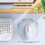 cloud ants  New Ergonomic Keyboard and Mouse Wireless Combo, Wave Keys Natural Typing, 2.4G Wireless Keyboard with Wrist Rest, 4 Adjustable DPI Optical Mouse, Computer/Laptop/Windows/Mac, White