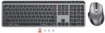 cloud ants New Wireless Bluetooth Keyboard & Mouse, Dual Bluetooth & USB Full Size Rechargeable Keyboard with 4 DPI Ergonomic Mice for Laptop/PC/Computer/iPad, Mac/Windows, C9990 Black Grey