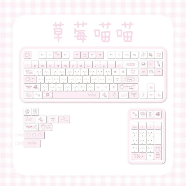 Clound Ants Strawberry Meow Meow keycap