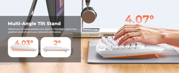 cloud ants  New Ergonomic Keyboard and Mouse Wireless Combo, Wave Keys Natural Typing, 2.4G Wireless Keyboard with Wrist Rest, 4 Adjustable DPI Optical Mouse, Computer/Laptop/Windows/Mac, White
