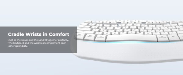 cloud ants  New Ergonomic Keyboard and Mouse Wireless Combo, Wave Keys Natural Typing, 2.4G Wireless Keyboard with Wrist Rest, 4 Adjustable DPI Optical Mouse, Computer/Laptop/Windows/Mac, White