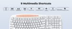 cloud ants  New Ergonomic Keyboard and Mouse Wireless Combo, Wave Keys Natural Typing, 2.4G Wireless Keyboard with Wrist Rest, 4 Adjustable DPI Optical Mouse, Computer/Laptop/Windows/Mac, White