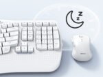 cloud ants  New Ergonomic Keyboard and Mouse Wireless Combo, Wave Keys Natural Typing, 2.4G Wireless Keyboard with Wrist Rest, 4 Adjustable DPI Optical Mouse, Computer/Laptop/Windows/Mac, White