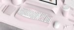 Ergonomic Wireless Keyboard and Mouse Combo, Wave Keys Keyboard with Wrist Rest, Natural Typing, 3 DPI Adjustable Ergonomic Silent Mouse for Computer/Laptop/Windows/Mac (Pink)