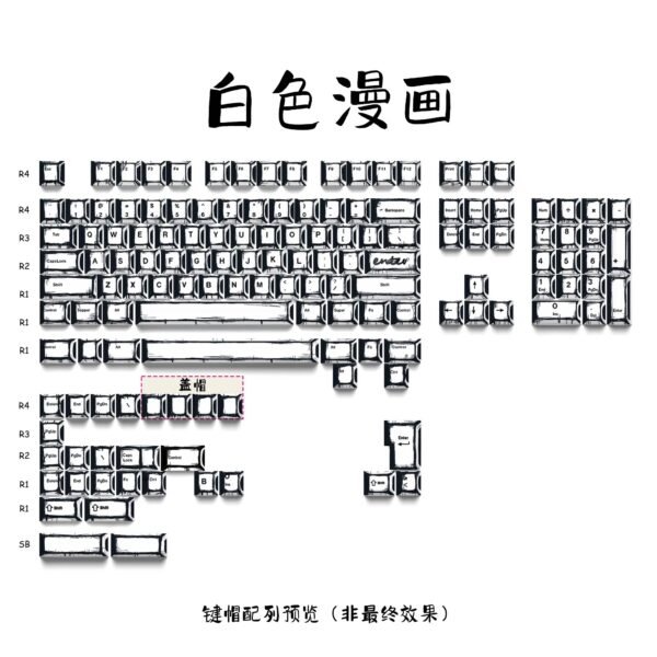 BK WH Manga Keycaps