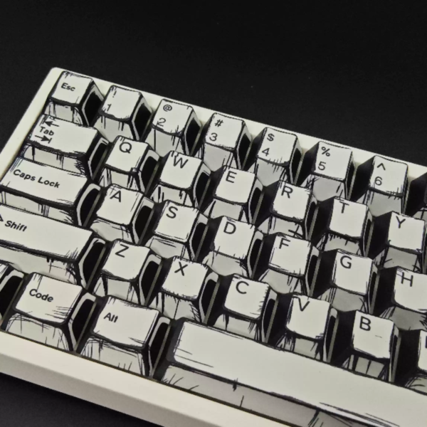 BK WH Manga Keycaps