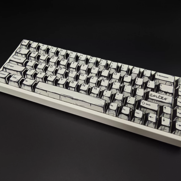 BK WH Manga Keycaps